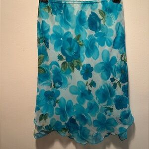 Amy Byer Vintage Blue Floral Skirt